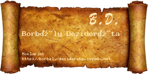 Borbély Dezideráta névjegykártya