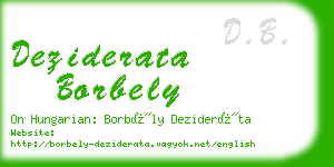 deziderata borbely business card